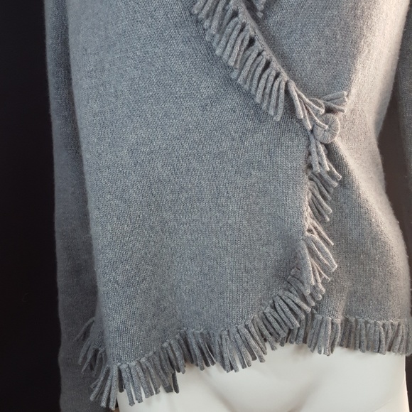 Magaschoni Cashmere Fringe Wrap Sweater - Picture 8 of 8